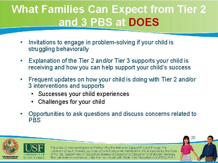 What Families Can Expect from Tier 2 and 3 PBS at DOES • Invitations