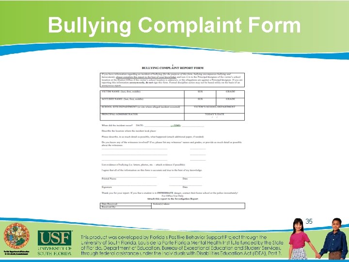 Bullying Complaint Form 35 