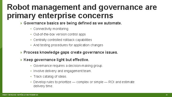 Robot management and governance are primary enterprise concerns › Governance basics are being defined