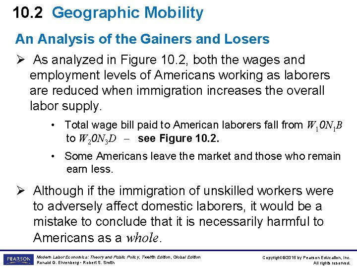 10. 2 Geographic Mobility An Analysis of the Gainers and Losers Ø As analyzed