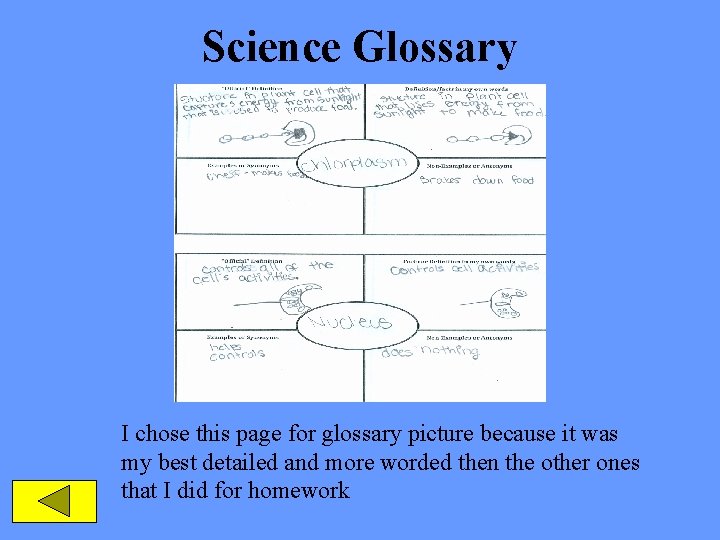 Science Glossary I chose this page for glossary picture because it was my best