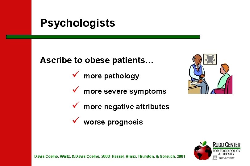 Psychologists Ascribe to obese patients… ü more pathology ü more severe symptoms ü more