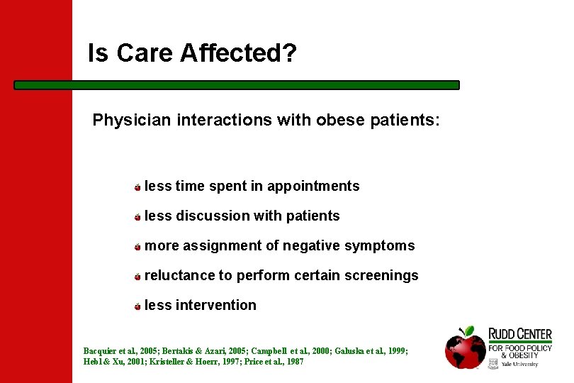 Is Care Affected? Physician interactions with obese patients: less time spent in appointments less