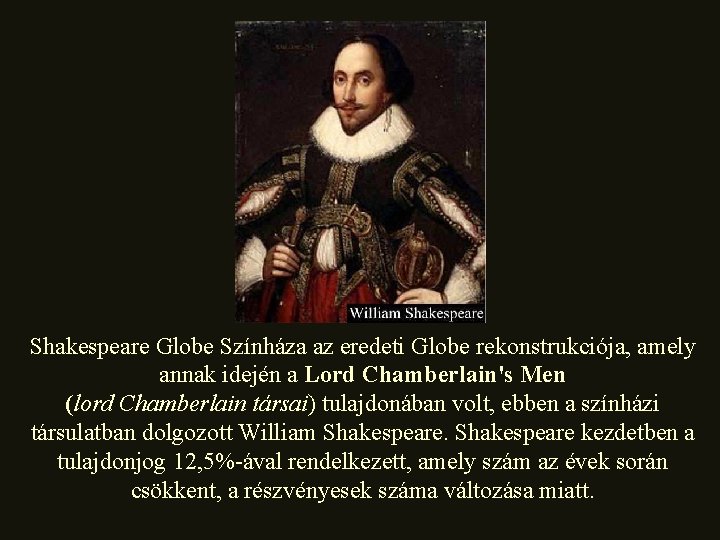 Shakespeare Globe Színháza az eredeti Globe rekonstrukciója, amely annak idején a Lord Chamberlain's Men