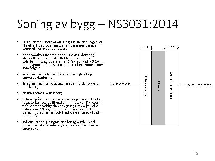 Soning av bygg – NS 3031: 2014 • I tilfeller med store vindus- og
