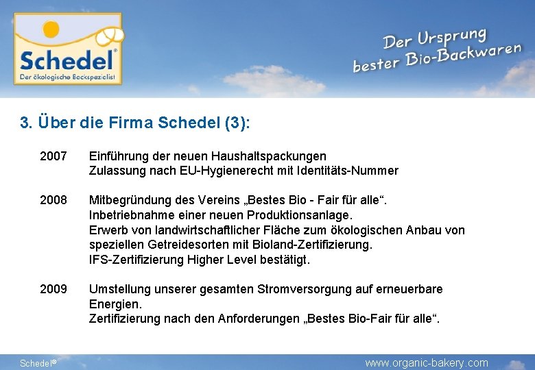 3. Über die Firma Schedel (3): 2007 Einführung der neuen Haushaltspackungen Zulassung nach EU-Hygienerecht 3. Über die Firma Schedel (3): 2007 Einführung der neuen Haushaltspackungen Zulassung nach EU-Hygienerecht