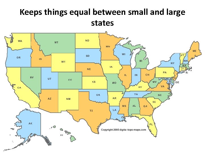 Keeps things equal between small and large states 