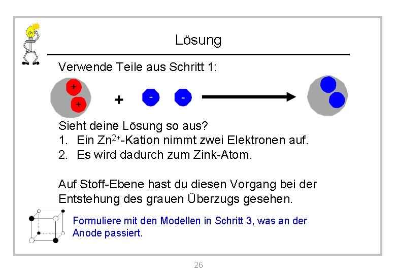 Lösung Verwende Teile aus Schritt 1: Sieht deine Lösung so aus? 1. Ein Zn