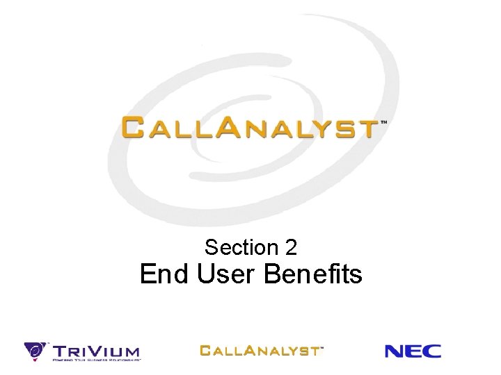 Section 2 End User Benefits 