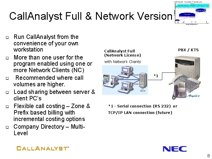 Call. Analyst Full & Network Version q q q Run Call. Analyst from the