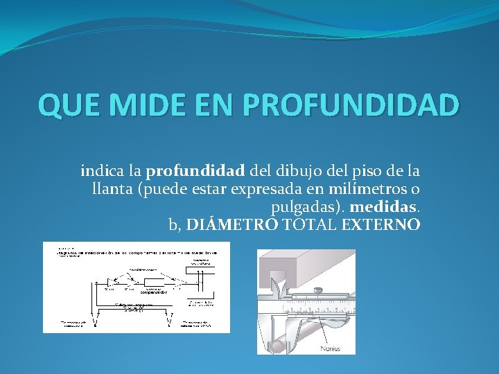 QUE MIDE EN PROFUNDIDAD indica la profundidad del dibujo del piso de la llanta