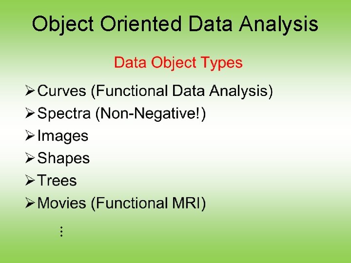 Object Oriented Data Analysis • 