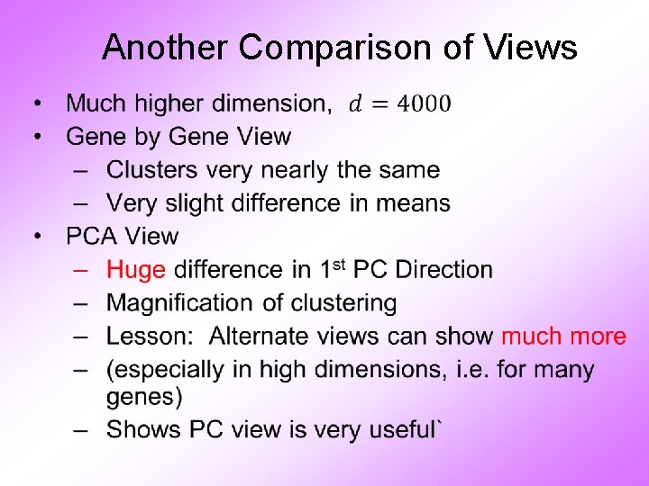 Another Comparison of Views • 