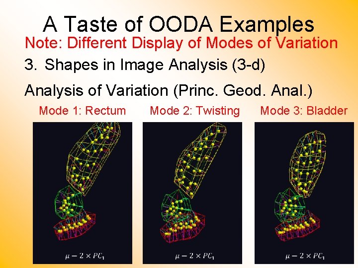 A Taste of OODA Examples Note: Different Display of Modes of Variation 3. Shapes