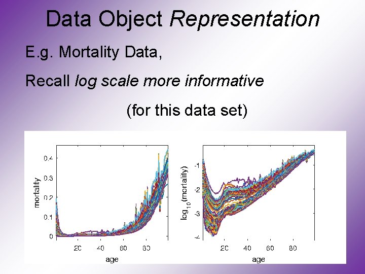 Data Object Representation E. g. Mortality Data, Recall log scale more informative (for this