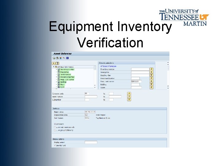 Equipment Inventory Verification 