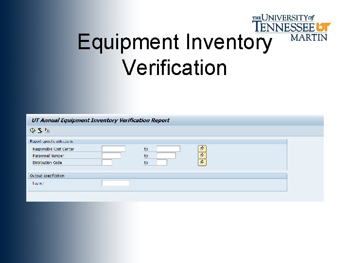 Equipment Inventory Verification 