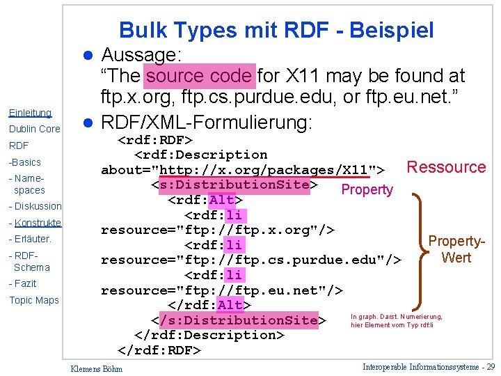 Bulk Types mit RDF - Beispiel Aussage: “The source code for X 11 may