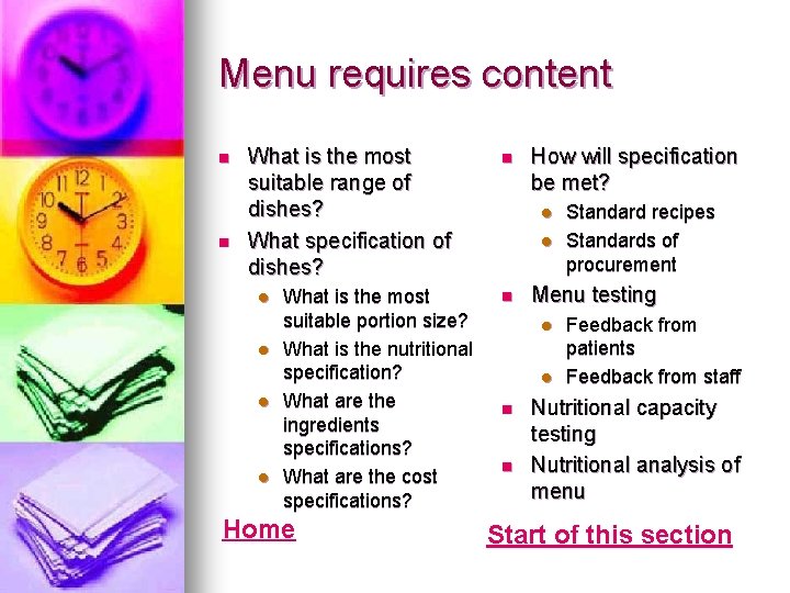Menu requires content n n What is the most suitable range of dishes? What