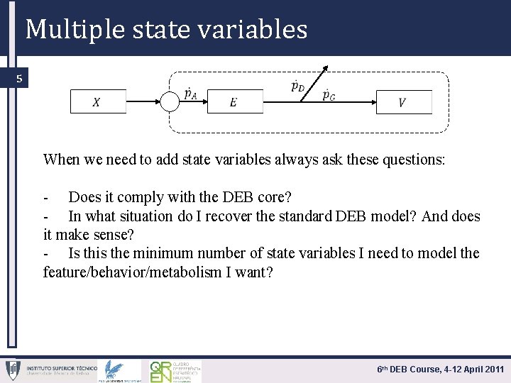 Multiple state variables 5 When we need to add state variables always ask these