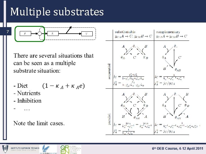 Multiple substrates 7 6 th DEB Course, 4 -12 April 2011 