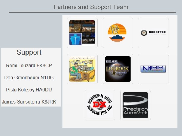 Partners and Support Team 