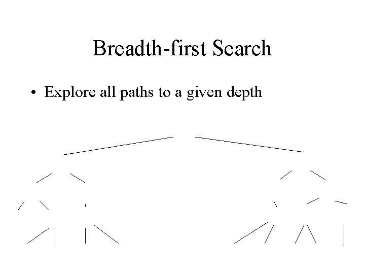 Breadth-first Search • Explore all paths to a given depth 