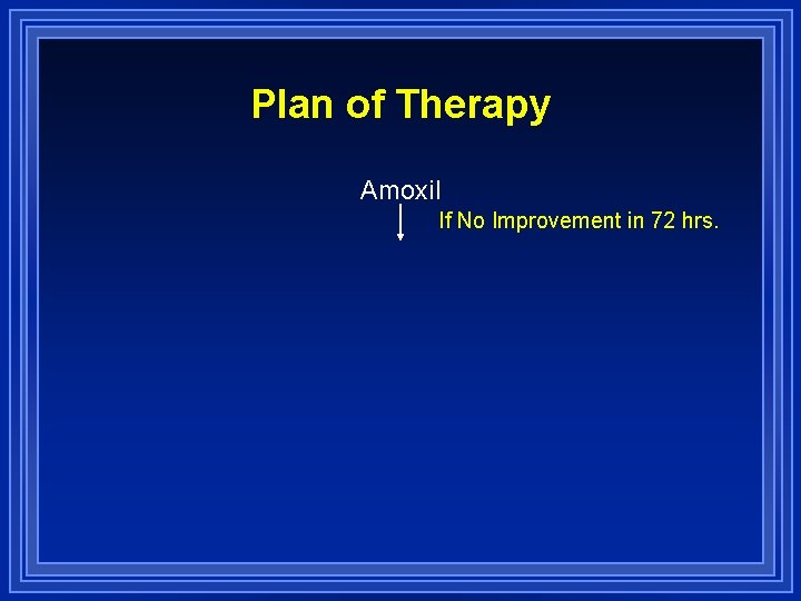 Plan of Therapy Amoxil If No Improvement in 72 hrs. 