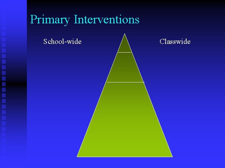 Primary Interventions School-wide Classwide 