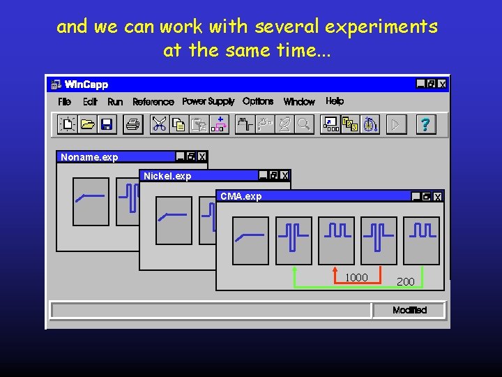 and we can work with several experiments at the same time. . . x