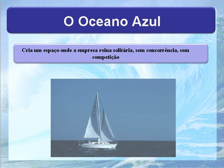 O Oceano Azul Cria um espaço onde a empresa reina solitária, sem concorrência, sem