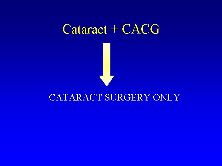 Cataract + CACG CATARACT SURGERY ONLY 