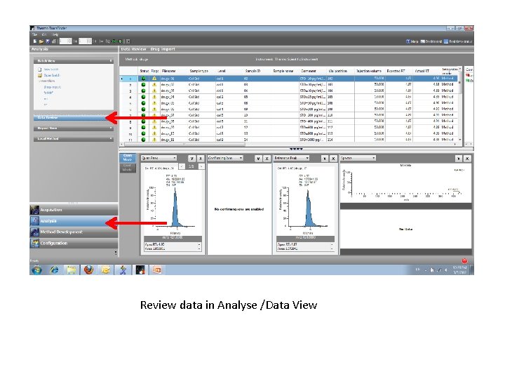 Review data in Analyse /Data View 