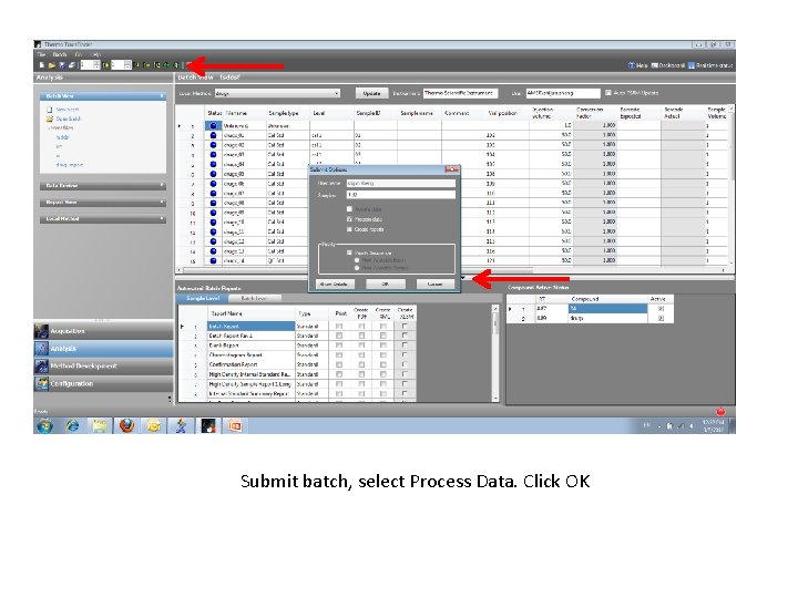 Submit batch, select Process Data. Click OK 