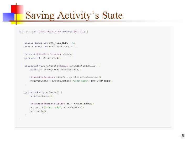 Saving Activity’s State 18 