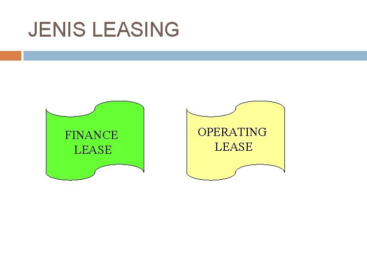 JENIS LEASING FINANCE LEASE OPERATING LEASE 