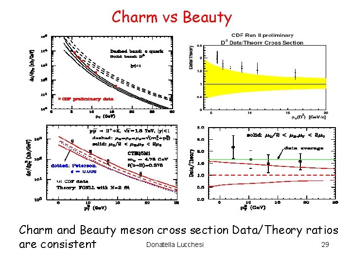 Charm vs Beauty Charm and Beauty meson cross section Data/Theory ratios Donatella Lucchesi 29