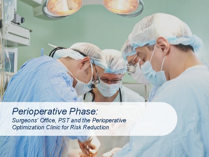 Perioperative Phase: Surgeons’ Office, PST and the Perioperative Optimization Clinic for Risk Reduction 