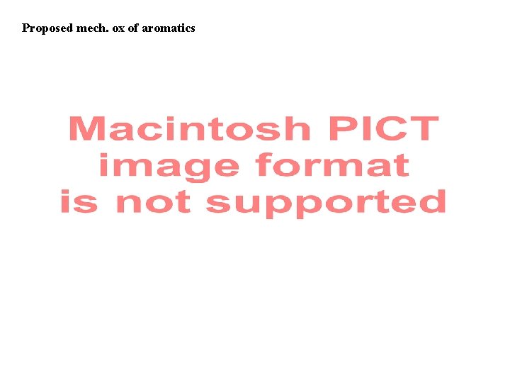 Proposed mech. ox of aromatics 