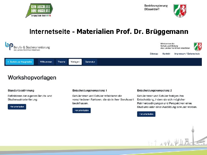 Internetseite - Materialien Prof. Dr. Brüggemann Neue Standardelemente Materialien Prof. Dr. Brügemann 