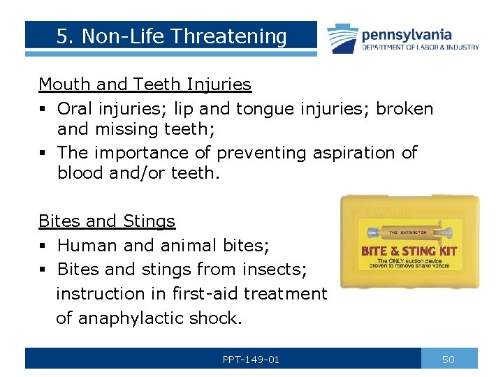 5. Non-Life Threatening Mouth and Teeth Injuries § Oral injuries; lip and tongue injuries;