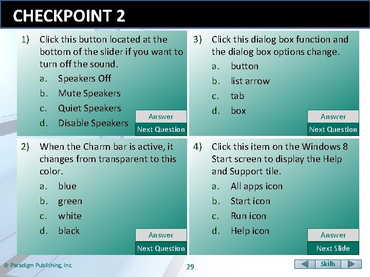 CHECKPOINT 2 1) Click this button located at the 3) Click this dialog box