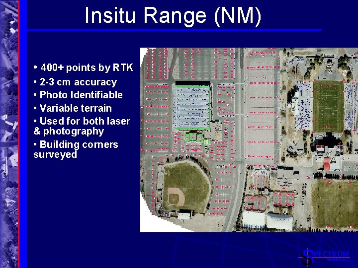 Insitu Range (NM) • 400+ points by RTK • 2 -3 cm accuracy •