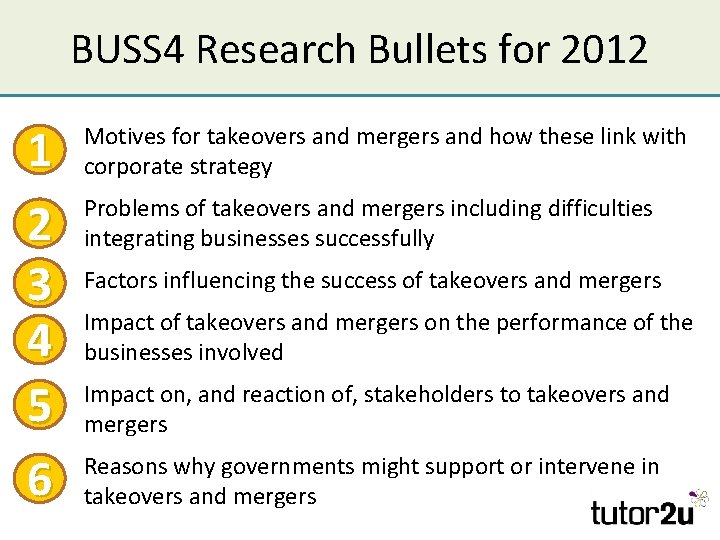 BUSS 4 Research Bullets for 2012 1 2 3 4 5 6 Motives for