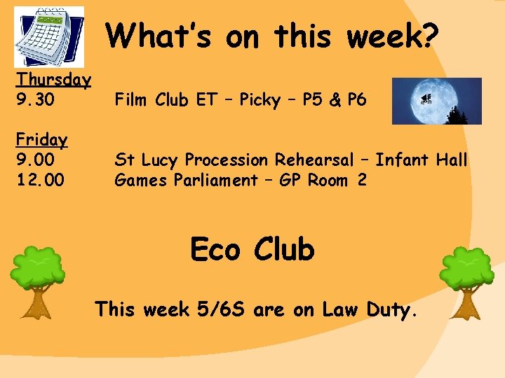 What’s on this week? Thursday 9. 30 Film Club ET – Picky – P