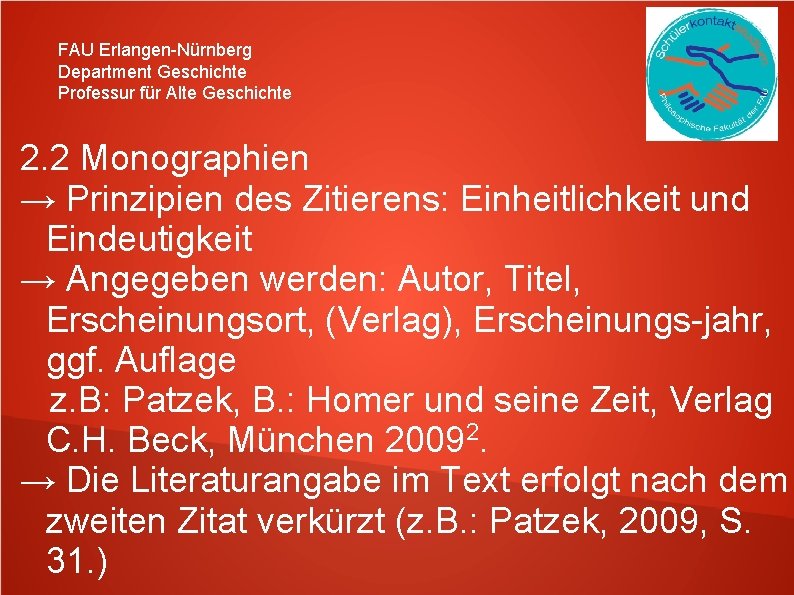 FAU Erlangen-Nürnberg Department Geschichte Professur für Alte Geschichte 2. 2 Monographien → Prinzipien des