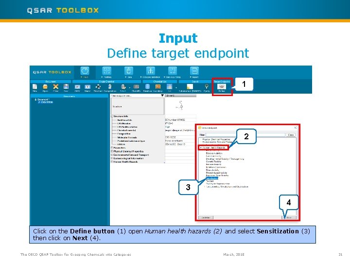 Input Define target endpoint 1 2 3 4 Click on the Define button (1)