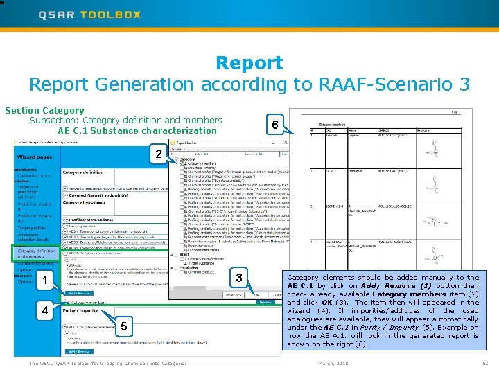 Report Generation according to RAAF-Scenario 3 Section Category Subsection: Category definition and members AE