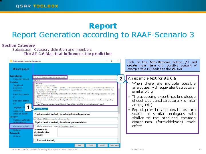 Report Generation according to RAAF-Scenario 3 Section Category Subsection: Category definition and members The