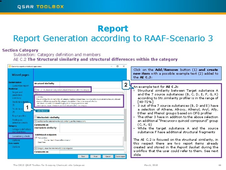 Report Generation according to RAAF-Scenario 3 Section Category Subsection: Category definition and members AE